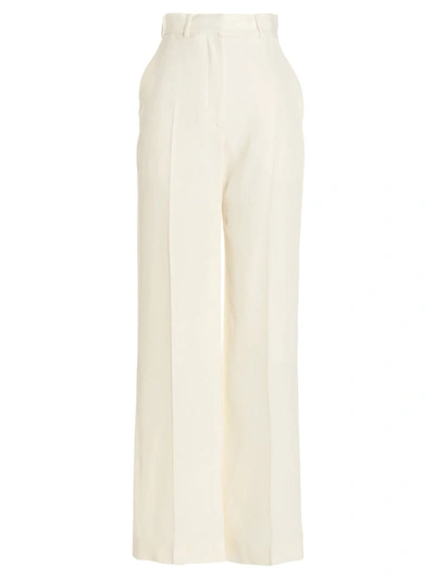 Shop Casablanca Pin Tuck Trousers In White