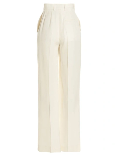 Shop Casablanca Pin Tuck Trousers In White