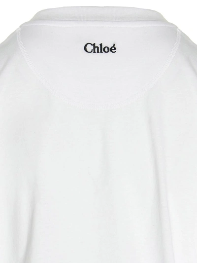 Shop Chloé Ruffled T-shirt In White