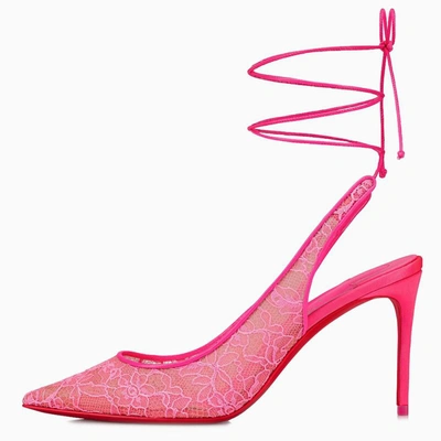 Shop Christian Louboutin Fluo Lace-up Kate Pumps In Pink