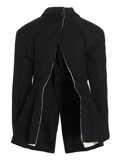 Shop Comme Des Garçons Maxi Split Blazer Jacket In Black
