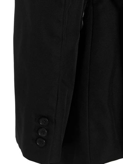 Shop Comme Des Garçons Maxi Split Blazer Jacket In Black