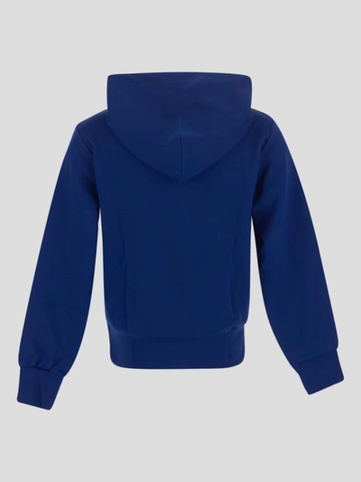 Shop Comme Des Garçons Play Hoodie In <p> Blue Hoodie In Polyester