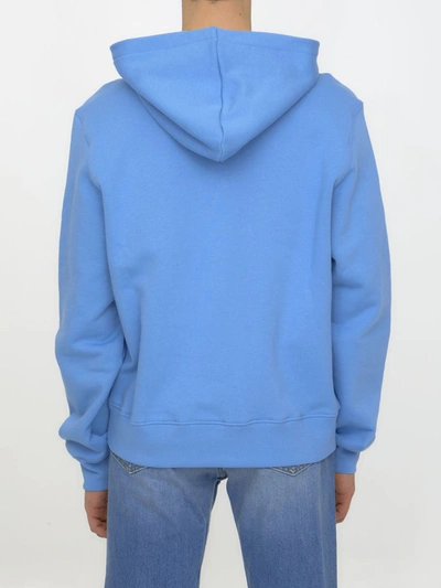 Shop Amiri Cotton Hoodie With Logo In Blue