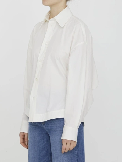 Shop Bottega Veneta Cotton Poplin Shirt In White