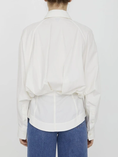 Shop Bottega Veneta Cotton Poplin Shirt In White