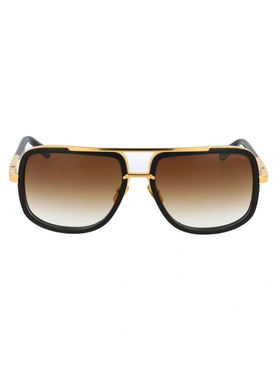Shop Dita Sunglasses In Shiny 18k Gold - Black