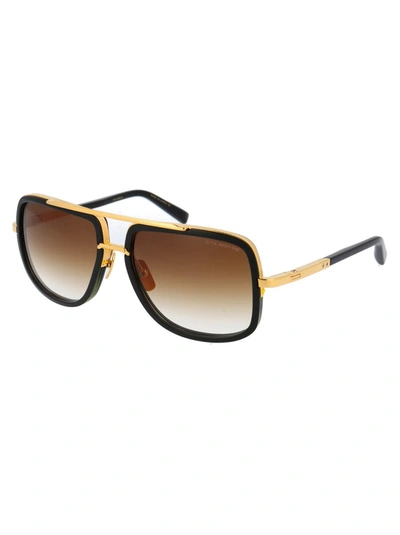 Shop Dita Sunglasses In Shiny 18k Gold - Black