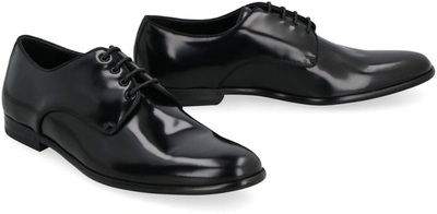 Shop Dolce & Gabbana Leather Lace-up Derby Shoes In Black