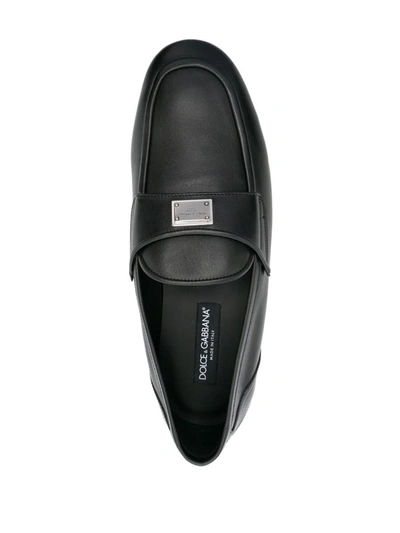 Shop Dolce & Gabbana Logo-plaque Loafers In Black
