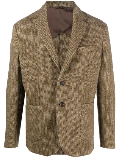 Shop Doppiaa Tailored Blazer In Wool In Brown