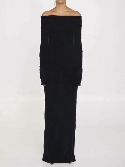 Shop Balenciaga Double Layer Dress In Black