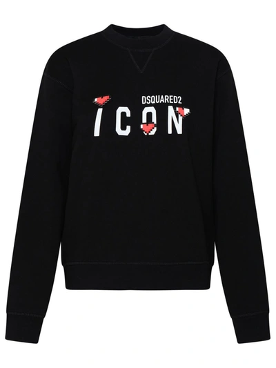 Shop Dsquared2 Black Cotton Sweatshirt