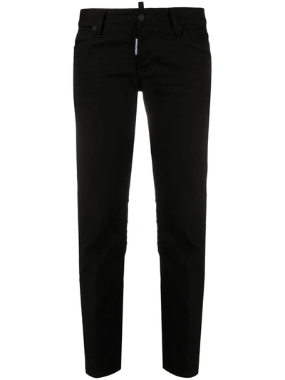 Shop Dsquared2 Icon Skinny Cropped Jeans In Black