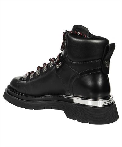 Shop Dsquared2 Leather Combat Boots In Black