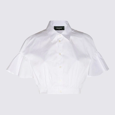 Dsquared2 Flared-sleeve Cropped Shirt In White
