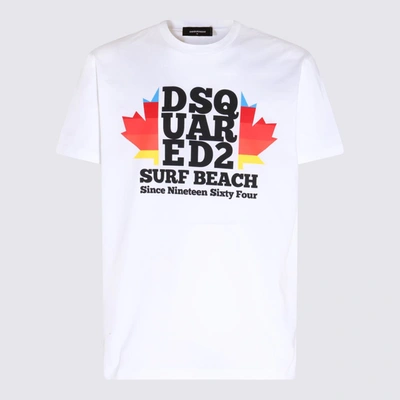 Shop Dsquared2 White Multicolour Cotton T-shirt