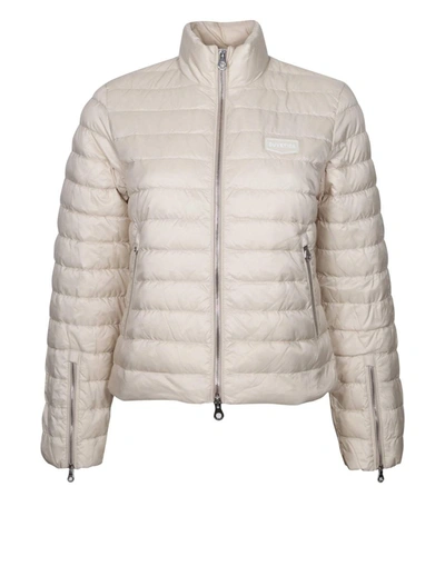 Shop Duvetica Short Down Jacket In Shiny Nylon In Beige