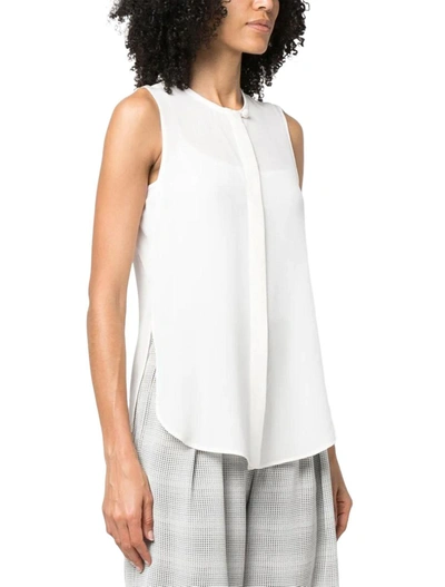 Shop Emporio Armani Shirts In Bianco Seta