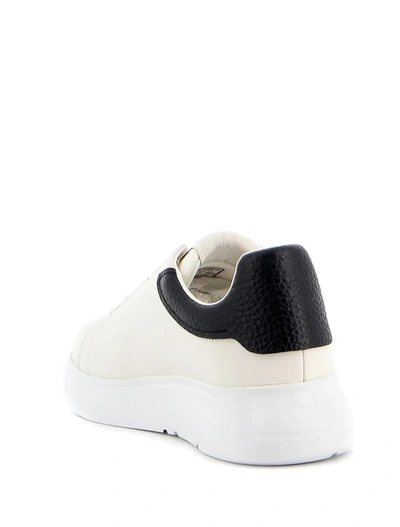 Shop Emporio Armani Sneakers In Off Wht+black