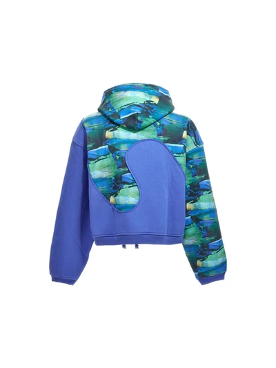 Shop Erl 'green Sunset' Hoodie In Blue