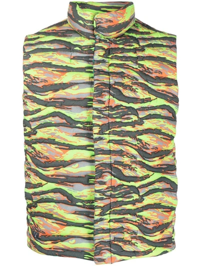 Shop Erl Waistcoat With All-over Print In Green