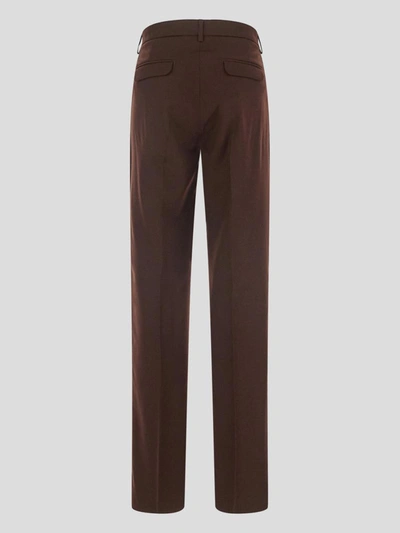 Shop Fabiana Filippi Trousers In <p> Tailored Trousers In Brown Virgin Wool With Straight Leg