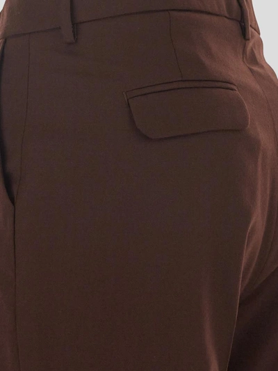 Shop Fabiana Filippi Trousers In <p> Tailored Trousers In Brown Virgin Wool With Straight Leg