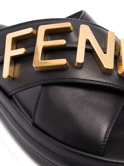 Shop Fendi Sandal In Black