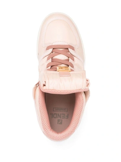Shop Fendi Sneakers Logo Shoes In Pink &amp; Purple