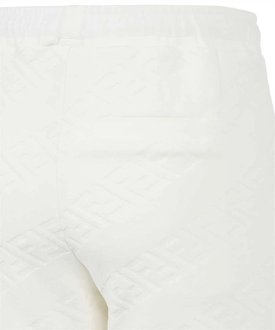 Shop Fendi Stretch Cotton Track-pants In White