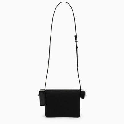 Ferragamo Black Leather And Fabric Messenger Bag