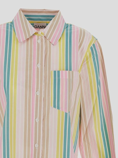 Shop Ganni Shirts In Multicolour