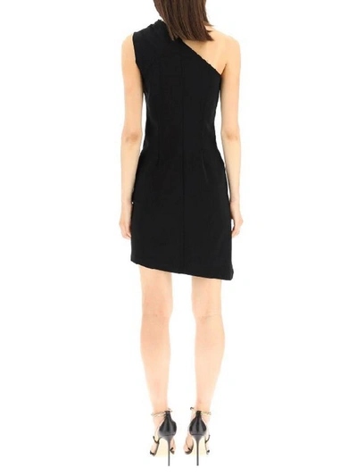 Givenchy One-shoulder Cutout Twisted Jersey Mini Dress In Black