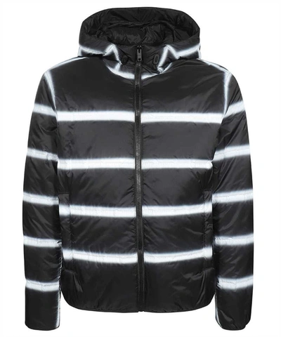 Givenchy Hooded Stripe-pattern Jacket In Black