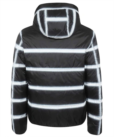 Givenchy Hooded Stripe-pattern Jacket In Black