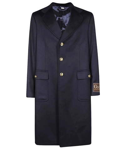 Shop Gucci Cashmere Coat In Blue