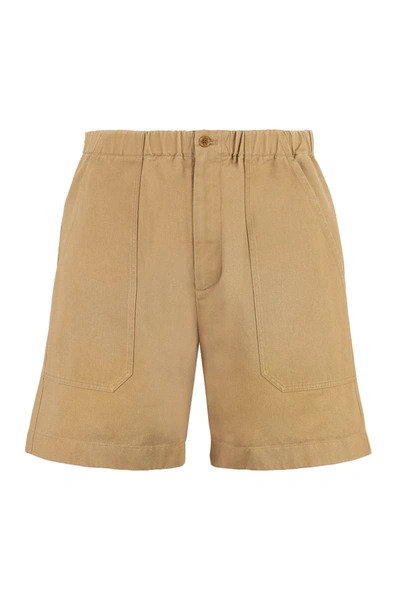 Shop Gucci Cotton Bermuda Shorts In Sand