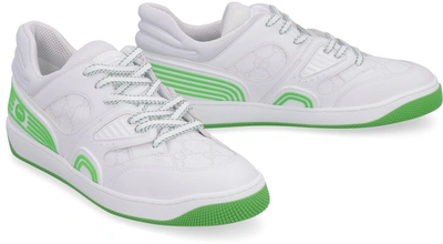 Gucci Green Basket Sneakers In White