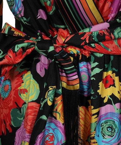Shop Gucci X Ken Scott - Printed Silk Dress In Multicolor