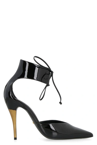 Shop Gucci Patent Leather Pointy-toe Pumps In Black