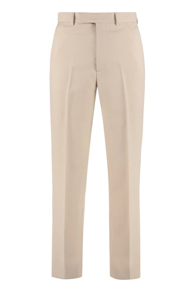 Shop Gucci Slim Fit Tailored Trousers In Beige