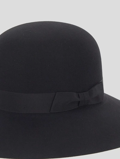 Shop Helen Kaminski Hats In <p> Hat In Black Wool With Ribbed Band