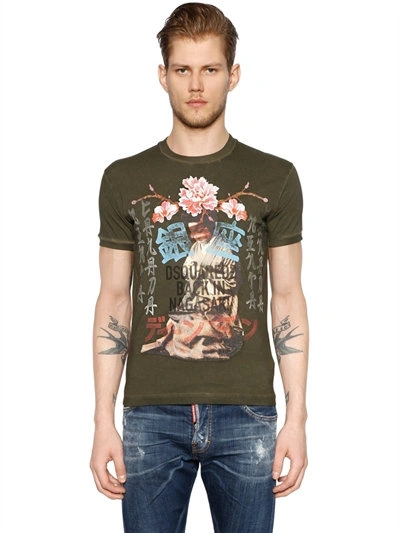 Dsquared2 Geisha Printed Washed Jersey T-shirt, Mud | ModeSens 