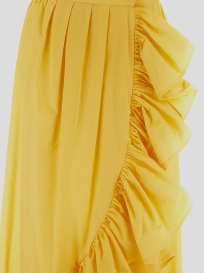 Shop House Of Amen Asymmetrical Ruffle Maxi Skirt In Yellow