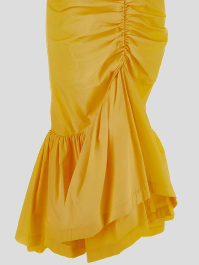 Shop House Of Amen Drapped Long Dress In Yellow
