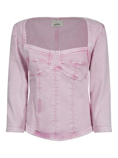 Shop Isabel Marant Top Vanio Clothing In Pink &amp; Purple