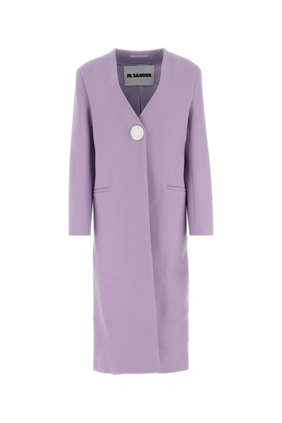 Jil Sander Women's Lilac Cashmere Coat In 529
