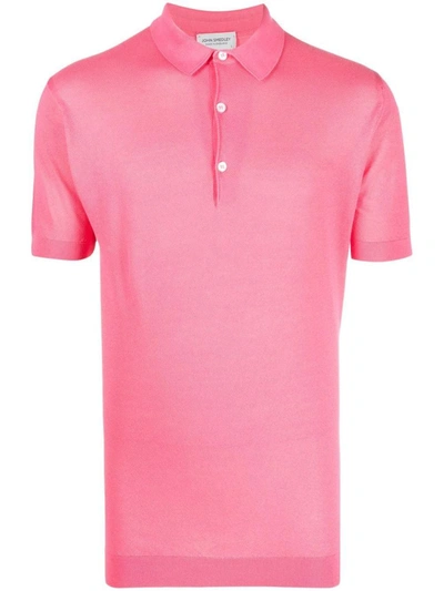 Shop John Smedley Pique Polo Shirt In Pink