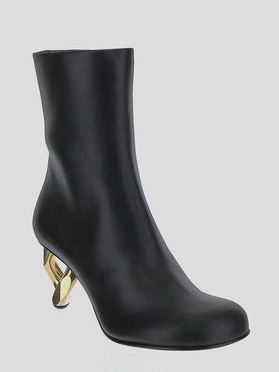 Shop Jw Anderson Ankle Bookts In <p> Black Ankle Boots In Leather With Chain High Heel